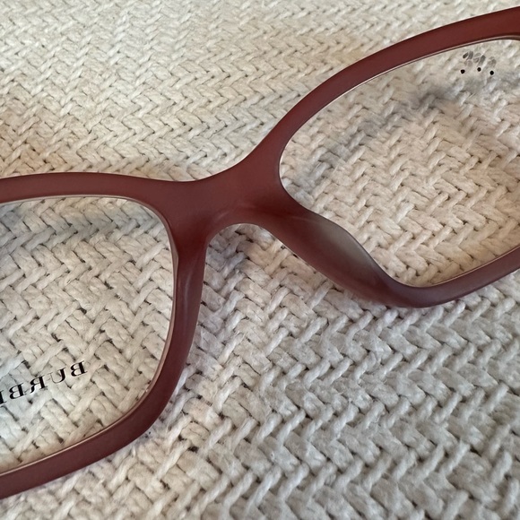 Burberry dark cherry red Matte plaid print rectangular prescription frames - Picture 5 of 10